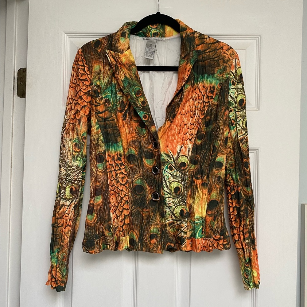 NWT Alberto Makali Peacock Buttoned Coat